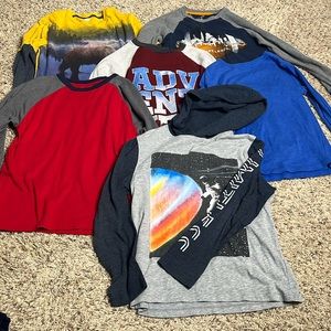 6 pack boys long sleeve tee bundle size M